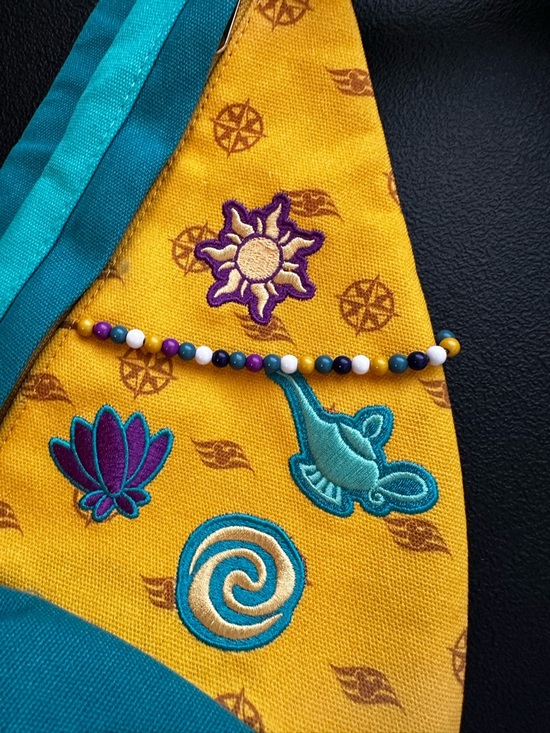 Disney Cruise Line Treasure Royal Adventure Tea Party Embroidered Sling Bag Pack - Picture 2 of 11